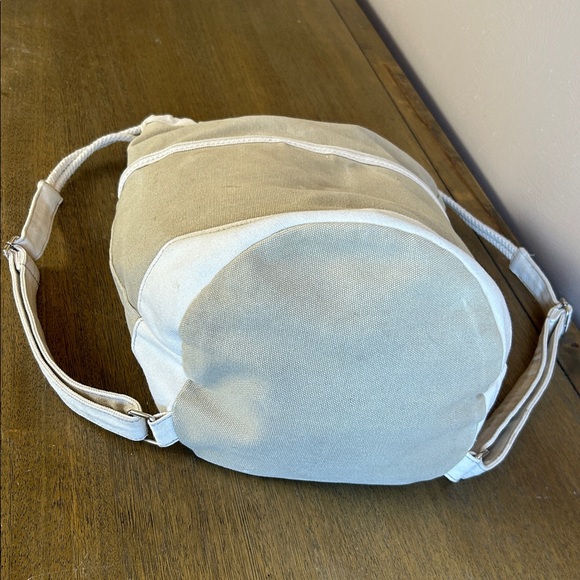 Sailor Ditty Unbranded Canvas Drawstring Bucket Backpack Beige & White. Nautical - Picture 6 of 9